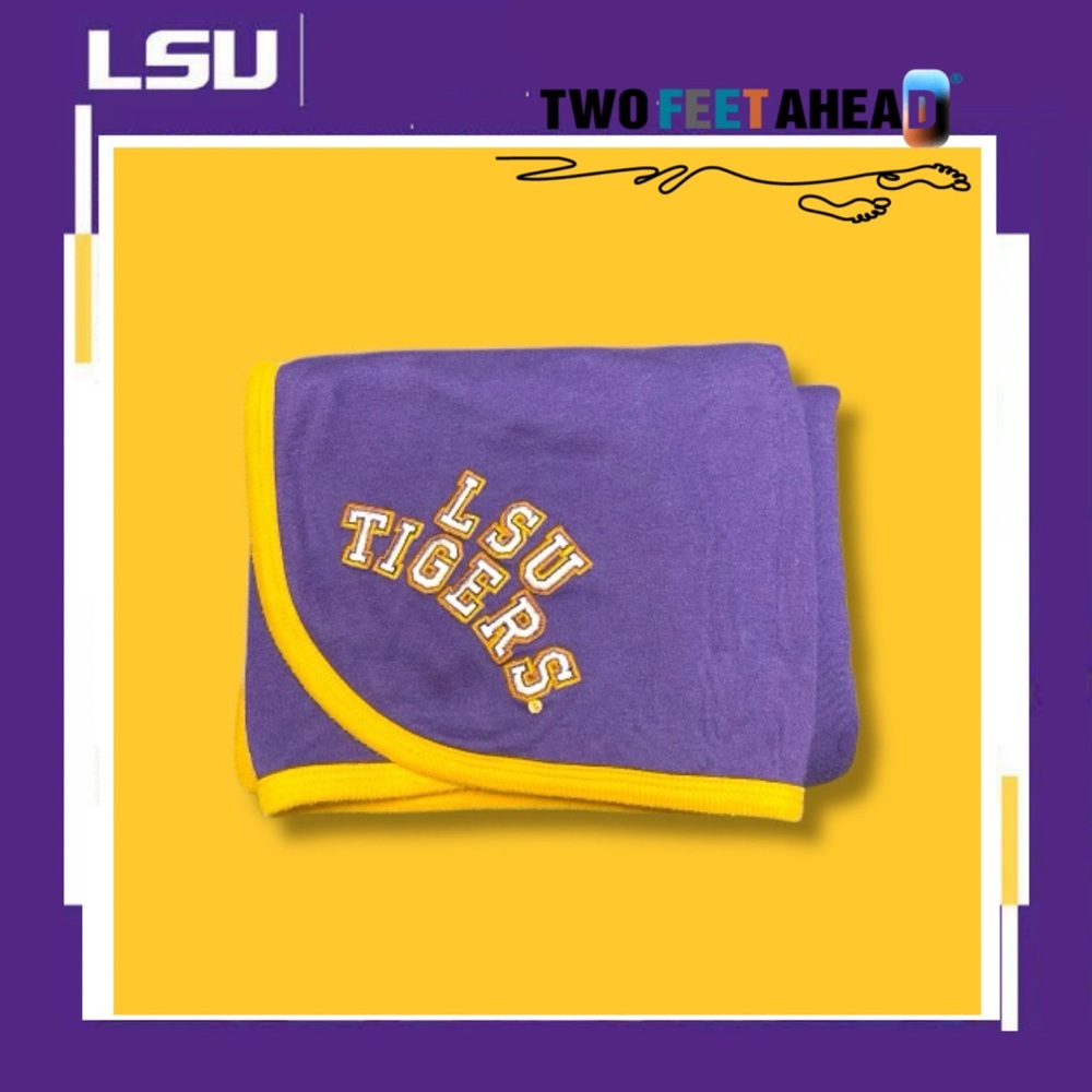 Two Feet Ahead LSU Tigers Baby Blanket